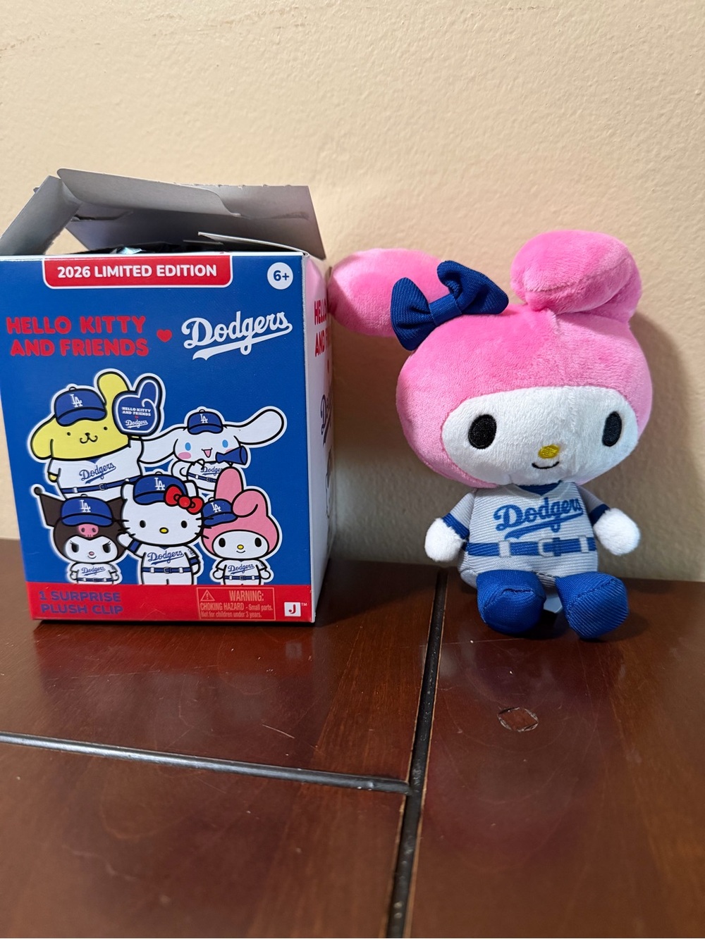 2026 Hello Kitty and Friends x LA Dodgers Plush Clip My Melody Sanrio